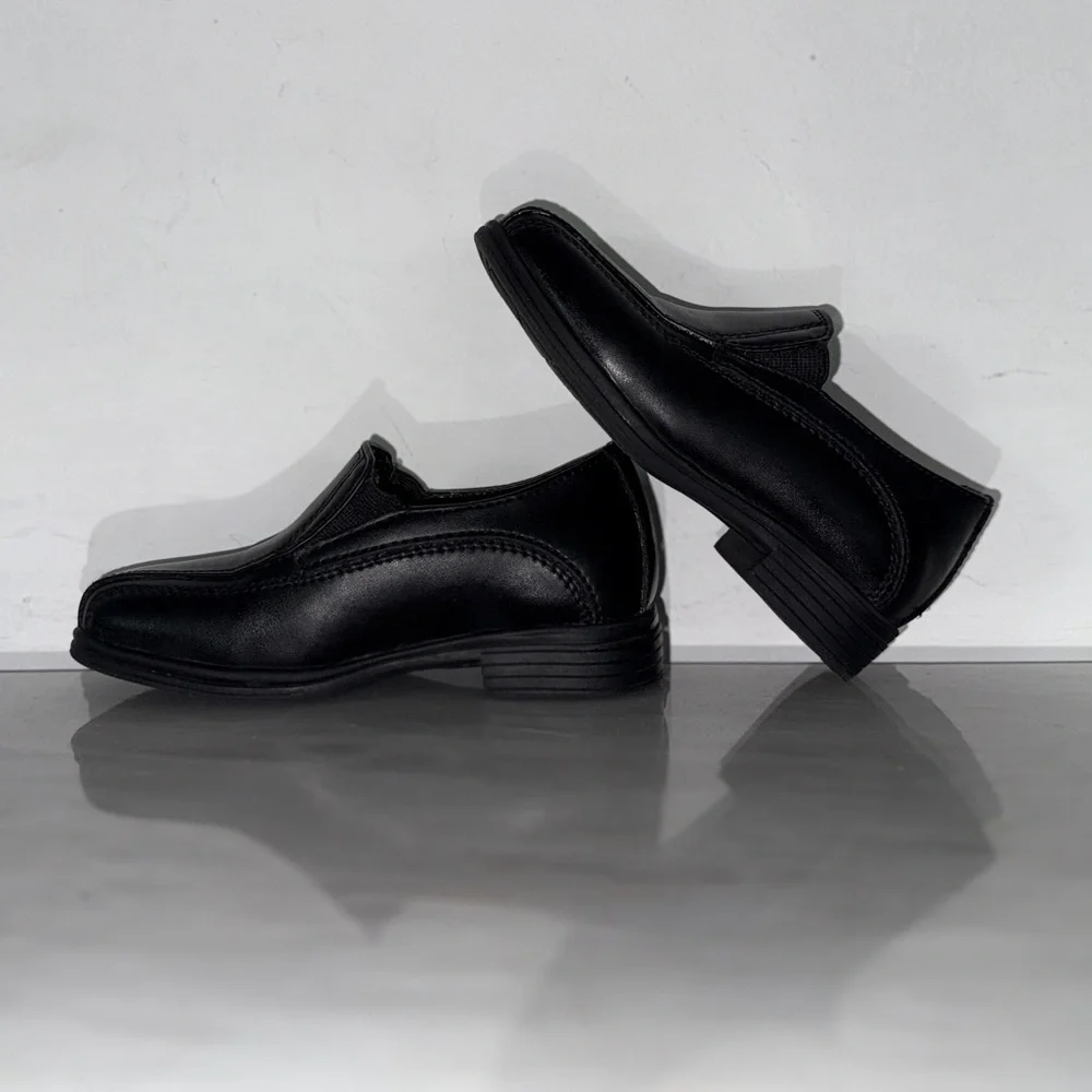 Stafford Toddler Boys Black Dress Shoes – Size 6M Medium, Slip-On Loafers.